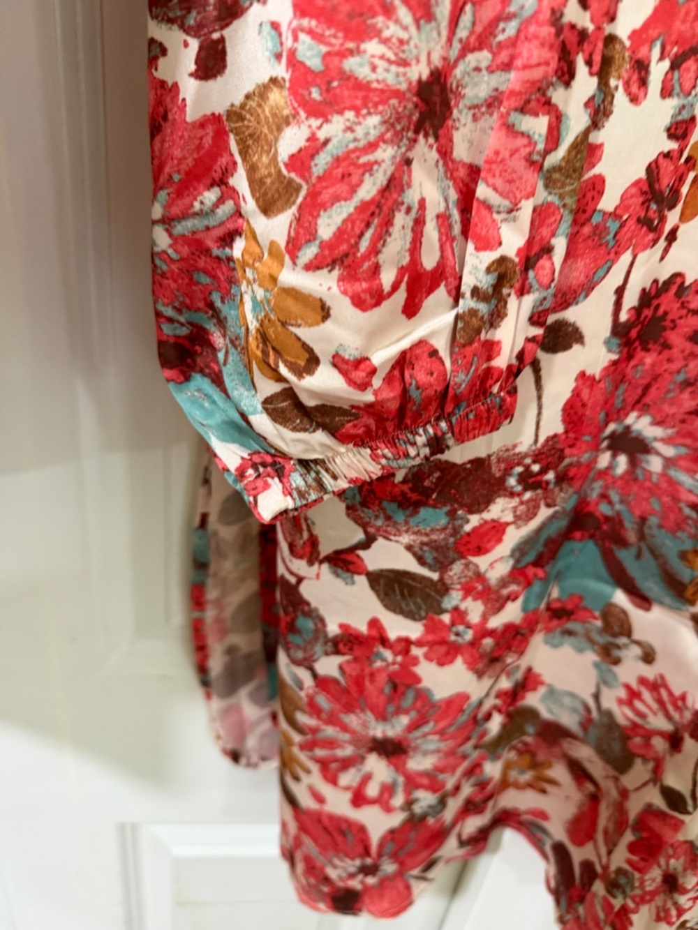 Floral Button-Up Tunic and Pants Set in Coral Floral - Picture 8 of 11